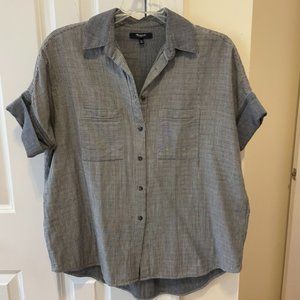 Madewell Denim-Blue Striped Short Sleeved Shirt